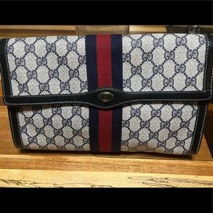 Gucci Vintage Navy Clutch Bag
